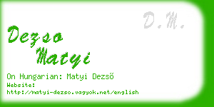 dezso matyi business card