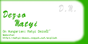 dezso matyi business card